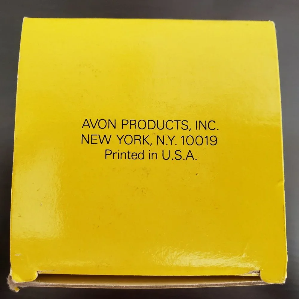 AVON 1970's Mixed Doubles Green Flocked Glass Spalding Tennis Ball EMPTY w Box